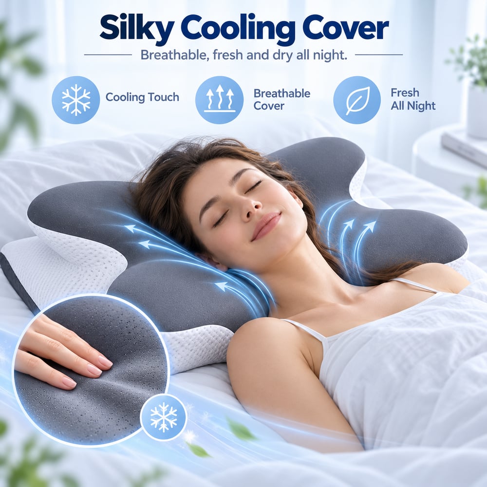 Butterfly Contour Pillow — Memory Foam Neck Support