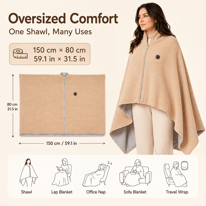 [NIET IN GEBRUIK] ✨Last Day 49% OFF🔥Wearable Heated Blanket Shawl | Portable USB-Powered Warmth for Home, Work & Outdoors