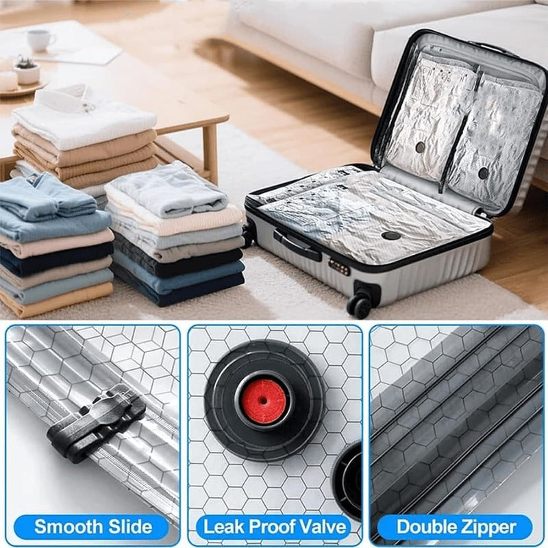 Vacuum Compression Bags with Electric Pump – Travel & Storage Set