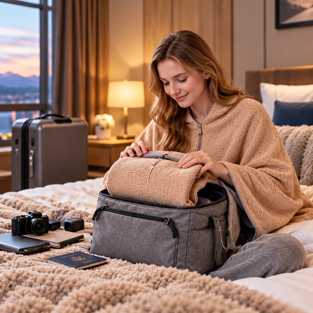 Heated Wrap Shawl – USB Powered, 3 Heat Settings, Machine Washable