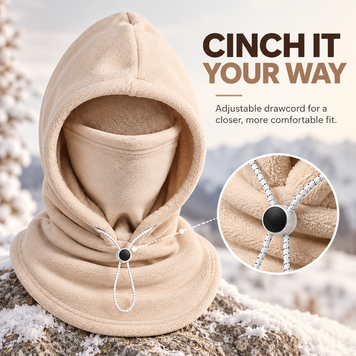 3-in-1 Thermal Fleece Hood – Hat, Face & Neck Warmer