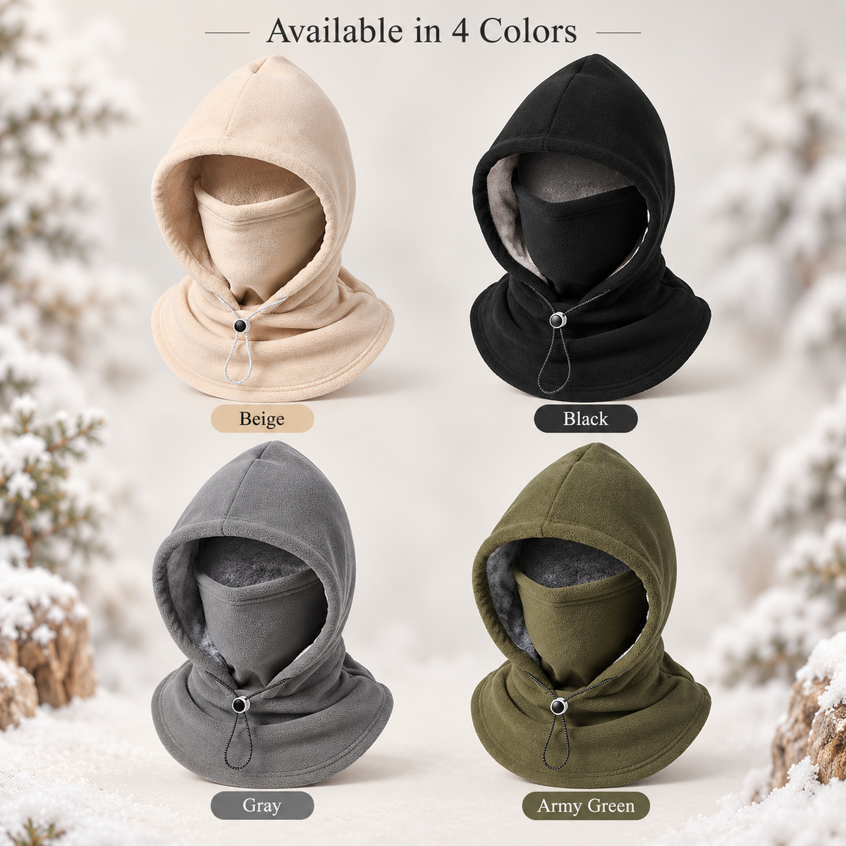 3-in-1 Thermal Fleece Hood – Hat, Face & Neck Warmer