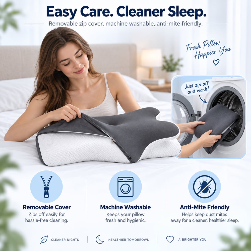 Butterfly Contour Pillow — Memory Foam Neck Support