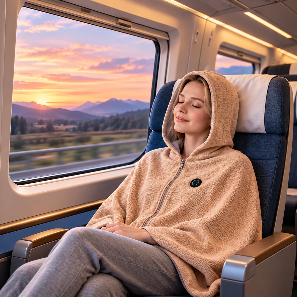 Heated Wrap Shawl – USB Powered, 3 Heat Settings, Machine Washable