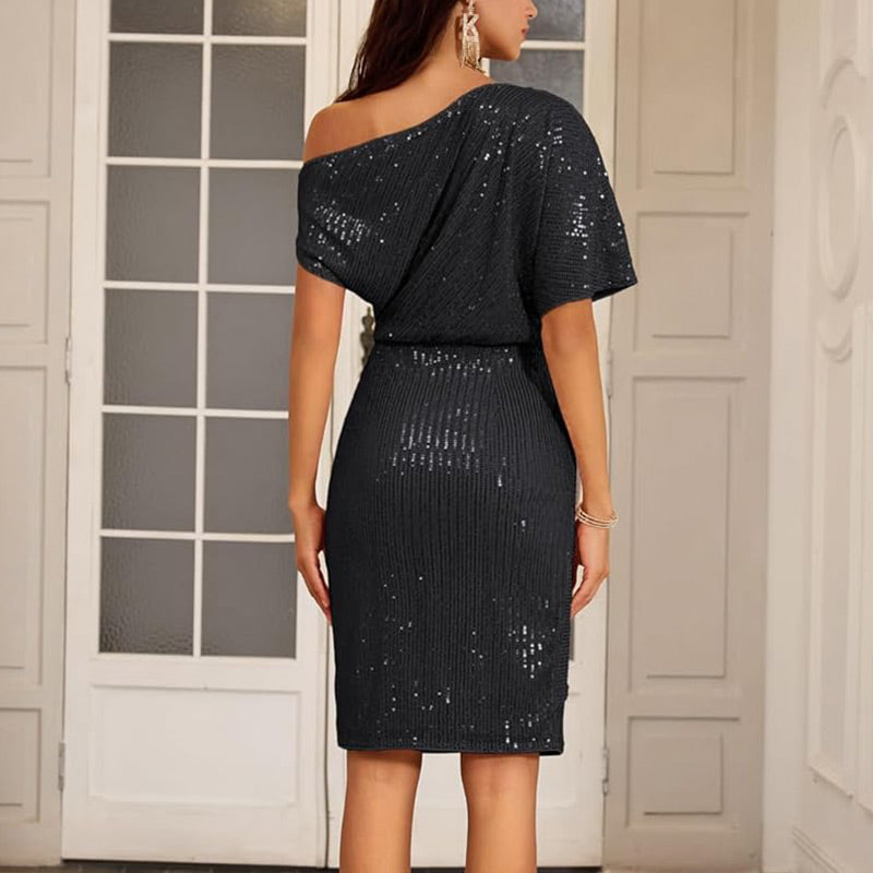 💃Hot Sales - 49% OFF🎉Sparkly One-Shoulder Ruched Dress✨