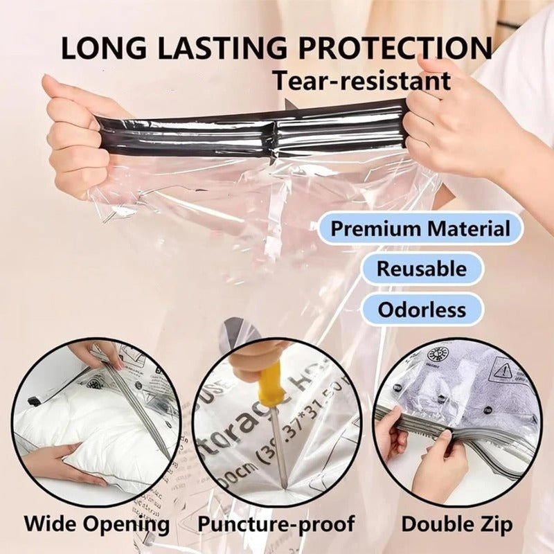 Vacuum Compression Bags with Electric Pump – Travel & Storage Set