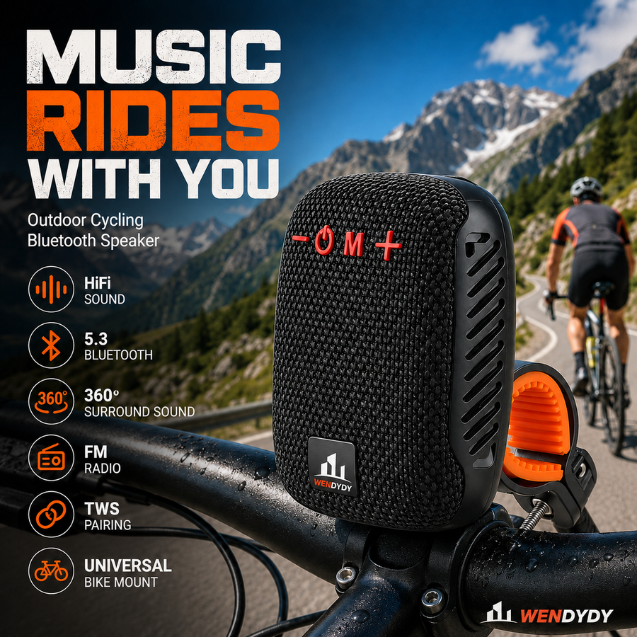 🚴‍♂️🎵 Waterproof Bike Bluetooth Speaker – IPX5, TWS stereo, hands‑free calls. Secure mount, 70m range. Ride with beats! 🔊✨