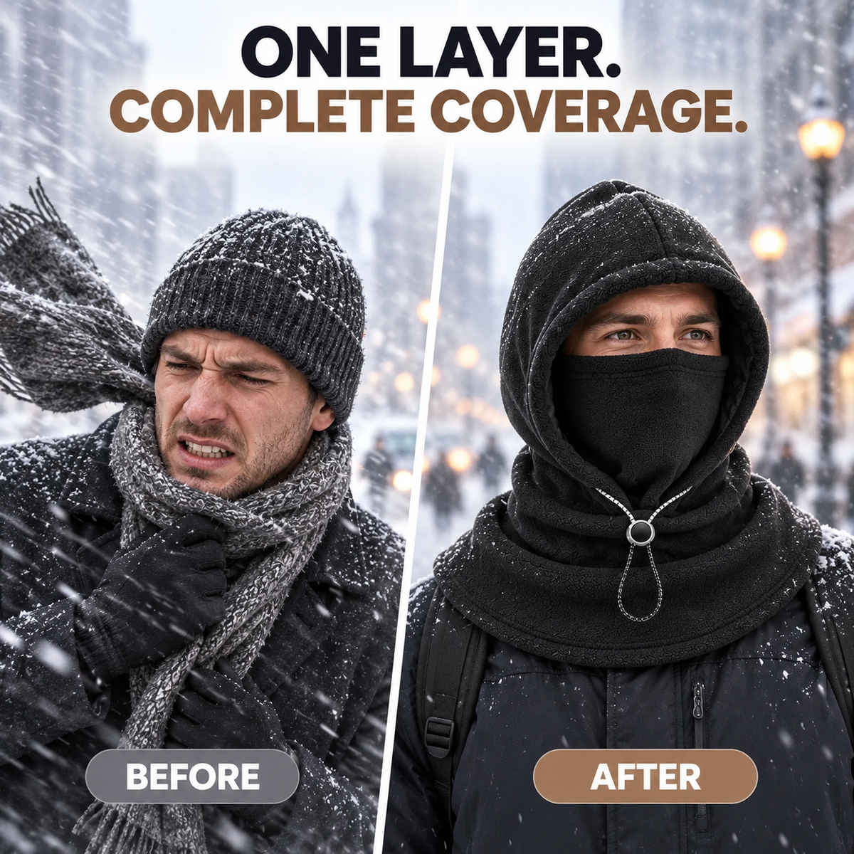 3-in-1 Thermal Fleece Hood – Hat, Face & Neck Warmer