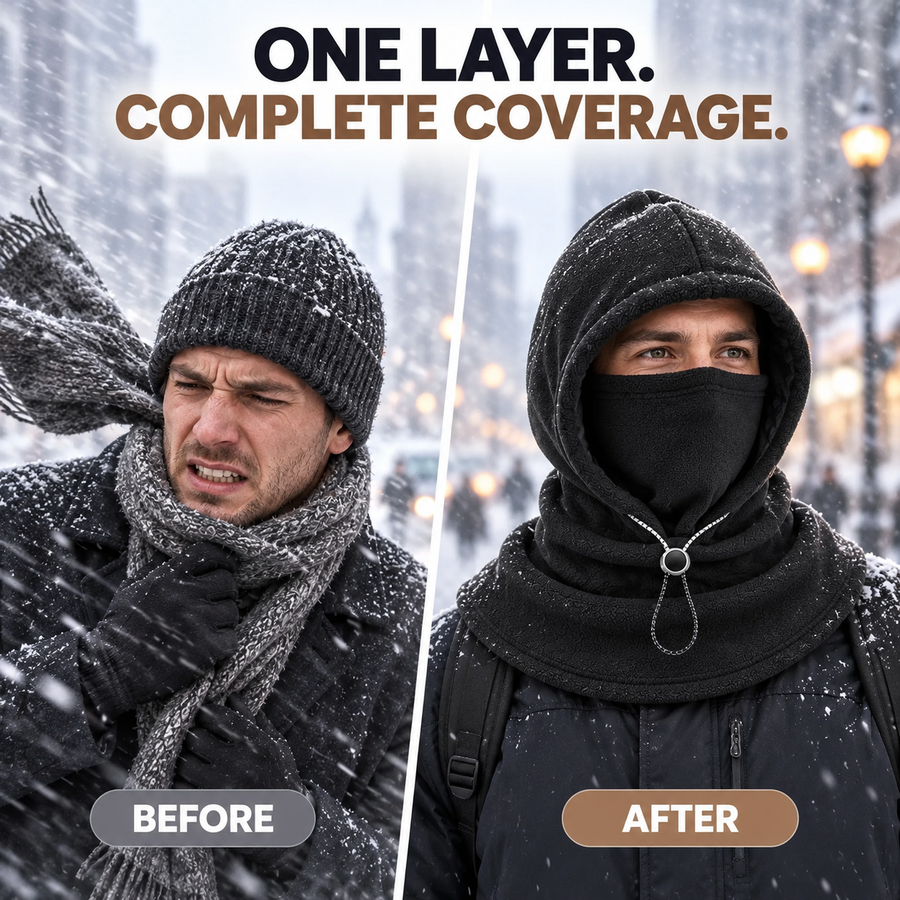 3-in-1 Thermal Fleece Hood – Hat, Face & Neck Warmer