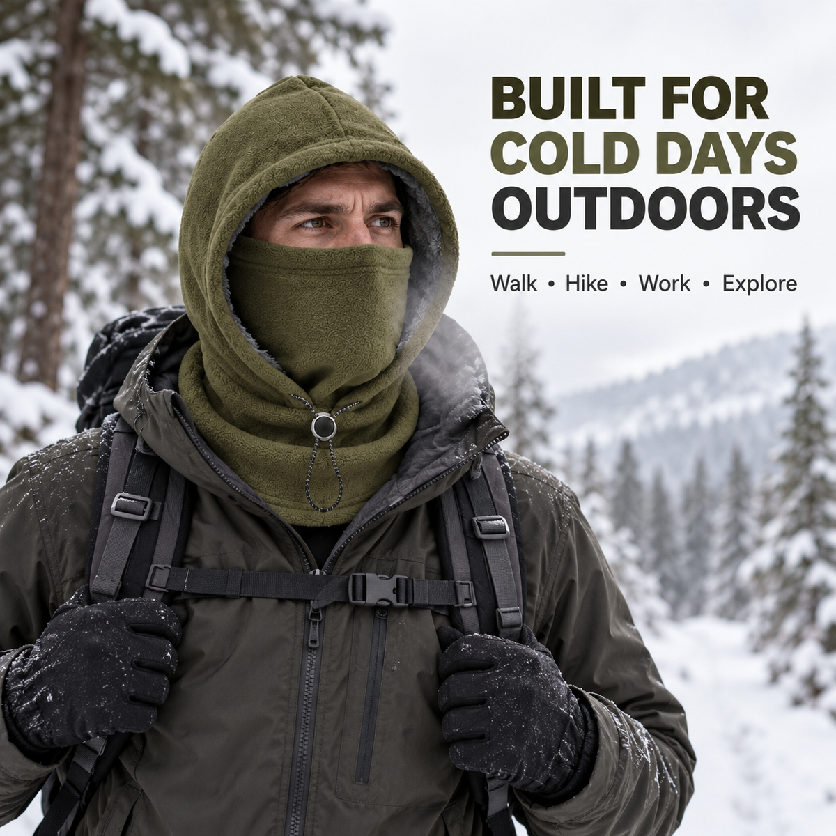 3-in-1 Thermal Fleece Hood – Hat, Face & Neck Warmer