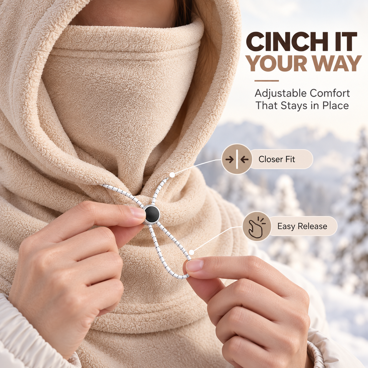 3-in-1 Thermal Fleece Hood – Hat, Face & Neck Warmer