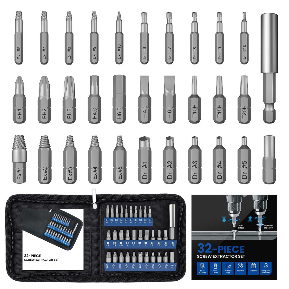 55-in-1 Precision Screwdriver Set – Magnetic Bits & Bendable Handle