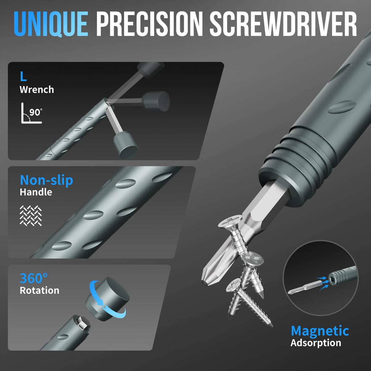 55-in-1 Precision Screwdriver Set – Magnetic Bits & Bendable Handle