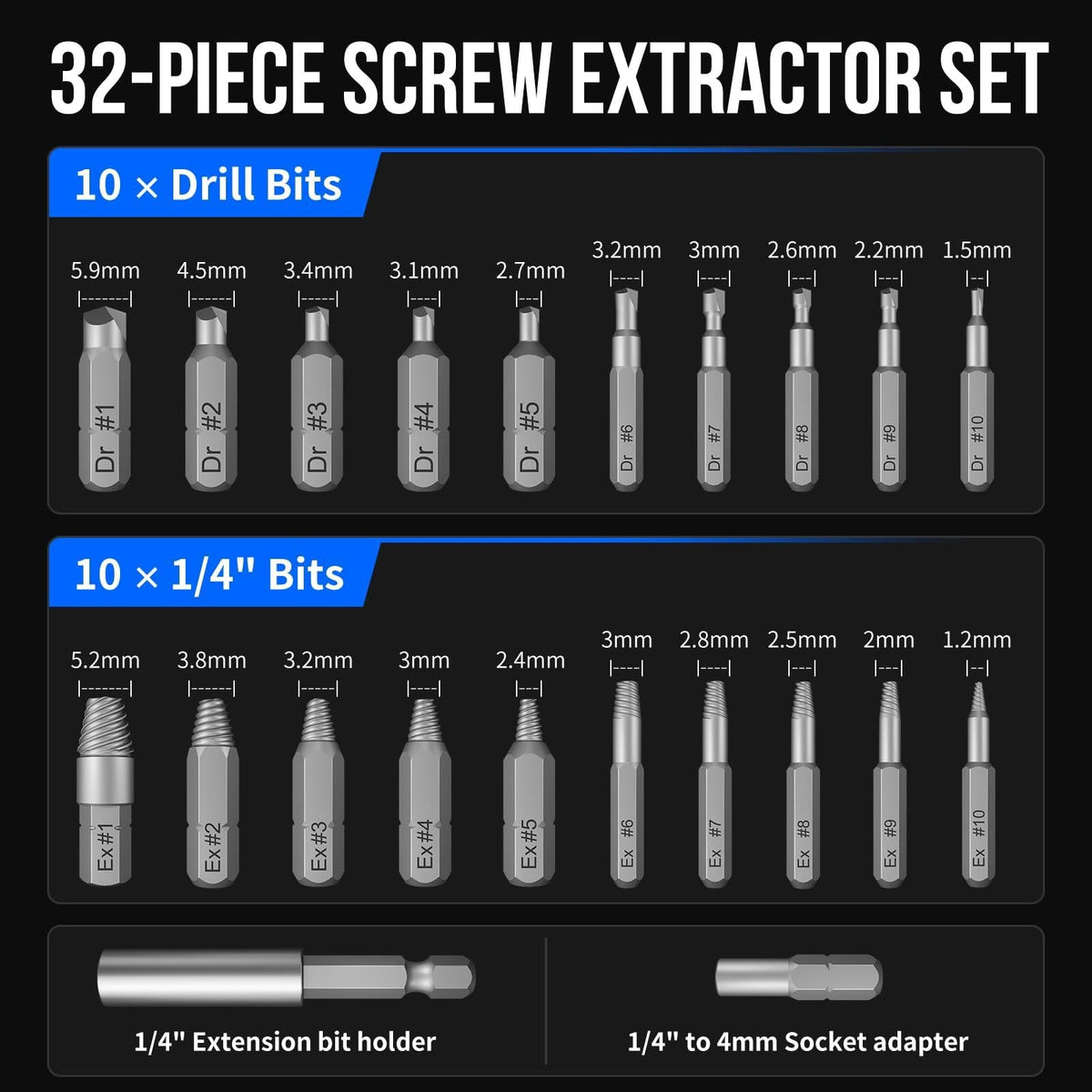 55-in-1 Precision Screwdriver Set – Magnetic Bits & Bendable Handle