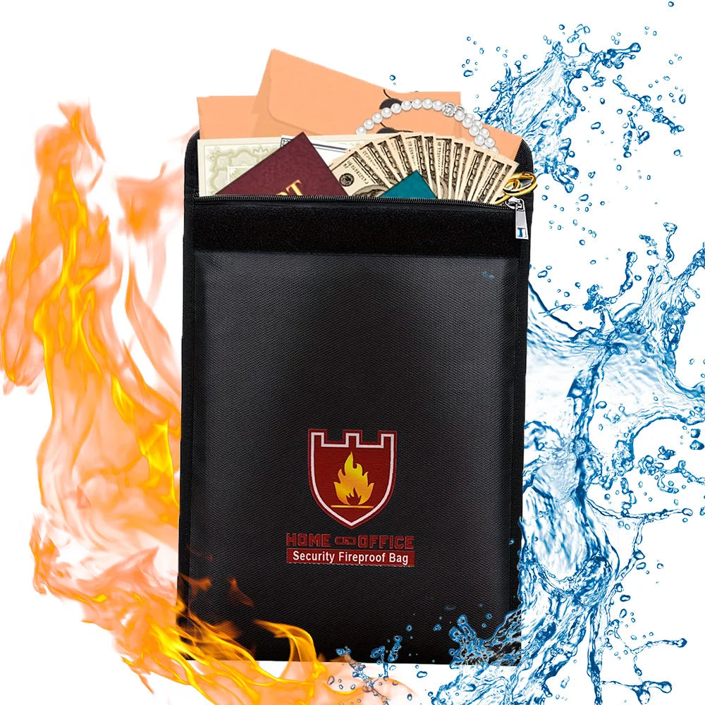 Folder Bag Waterproof Fireproof Safety Storage Bag Fireproof and Waterproof A4 Document Storage Bag for Office and Home Use