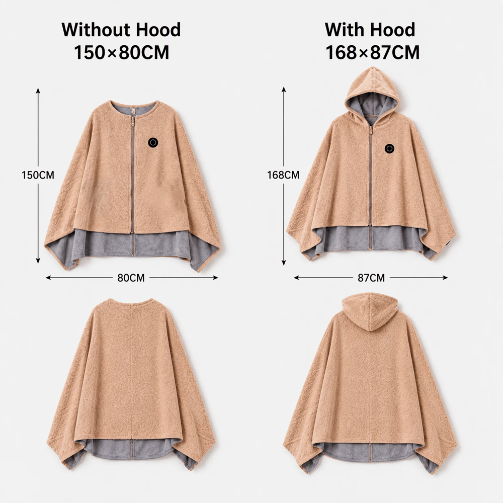 Heated Wrap Shawl – USB Powered, 3 Heat Settings, Machine Washable