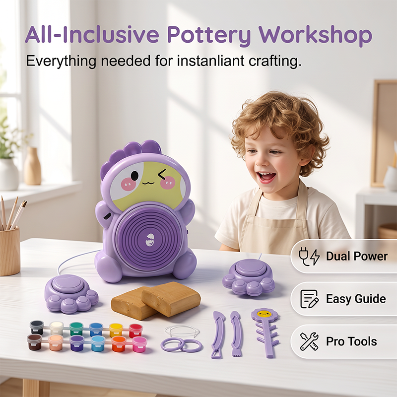 🔥Limited-time 50% OFF🎁Kids Electric Pottery Wheel DIY Clay Craft Kit🏺🪐