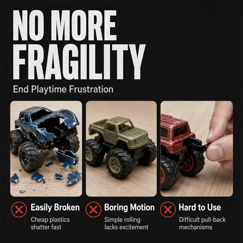 Kids Press and Go Monster Toy Truck with Light Up Wheels
